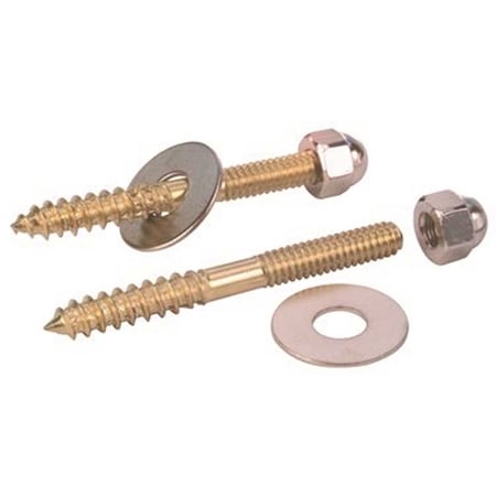 Closet Screws 1/4 X 3-1/2 Brass Plated, 2PK